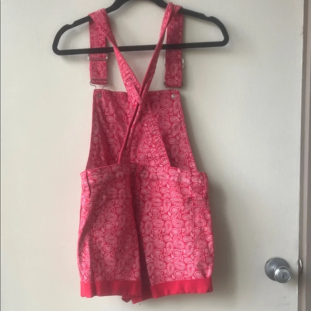 Red Patterned Overalls - Picture 3 of 4